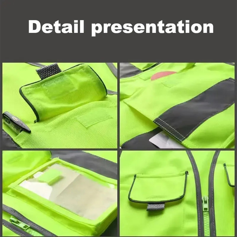 Multi-pocket Reflective Safety Vest Traffic Vest Railway Coal Miners Uniform Breathable Racing Running Sports safety vests