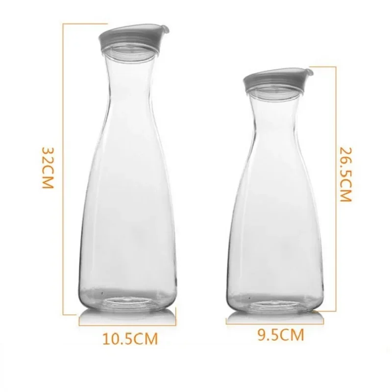 1.1/1.6L Transparent Water Bottle Fruit Juice Milk Pot Bar Party Wine Beer Bottle Beverage Cold Water Jug Ice Tea With Lid Jug