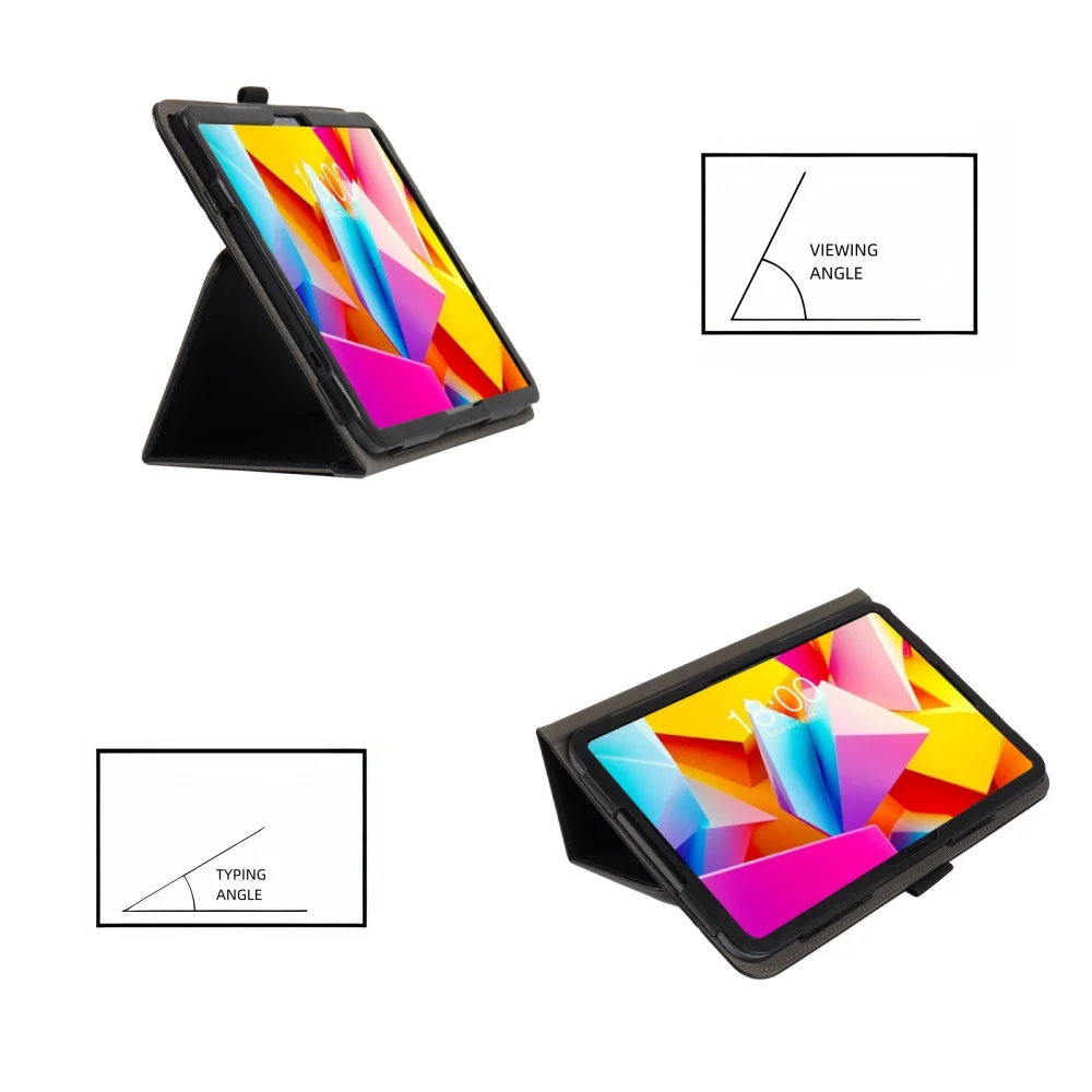 Premium Leather Folio Stand for 13.4 Tablets - Full Body Protective Shell