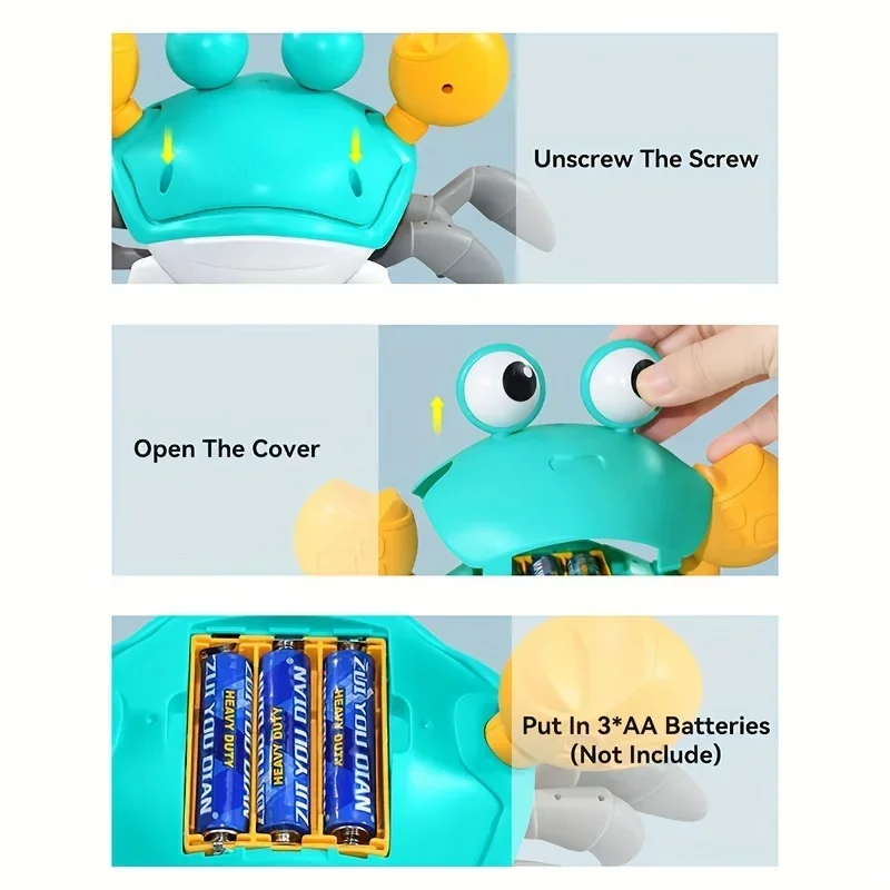 Induction Escape Crab Electric Pets Musical Toys Toddler Crawling Toys Interactive for Children Christmas Gifts electronic pet toy crab toy dancing crab toy musical dancing crab toy electric singing toy baby crawling toy