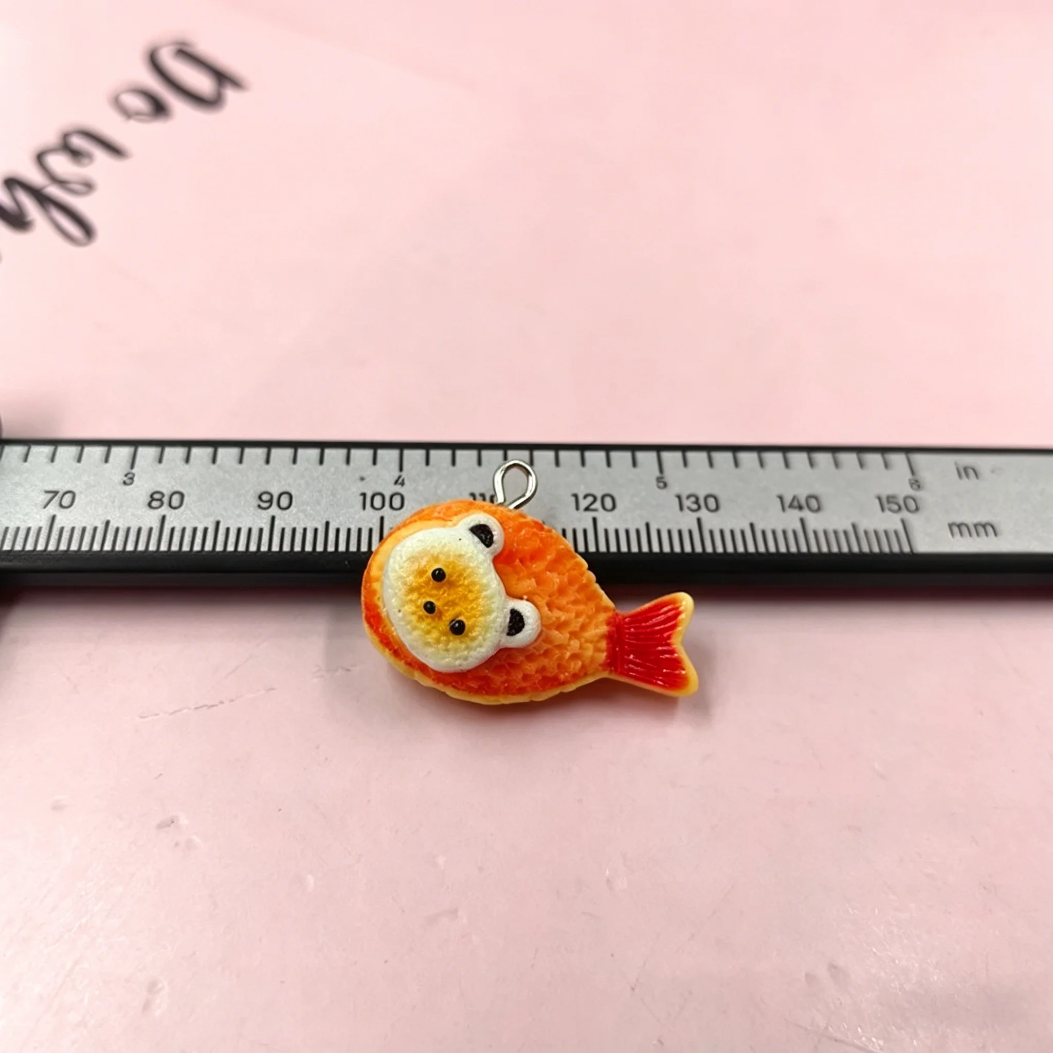 10개 귀여운 동물빵 레진 참, 귀여운 곰, 물고기, 음식 펜던트, DIY 키체인 쥬얼리 제작용