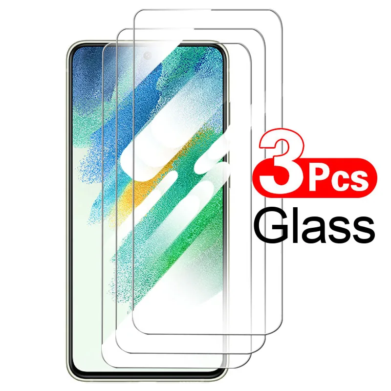 3Pcs Tempered Glass For Samsung Galaxy S21 Fe Glass For Samsung S21 Fe Glass Phone Screen Film Protector For Sunsan Galaxy S21Fe
