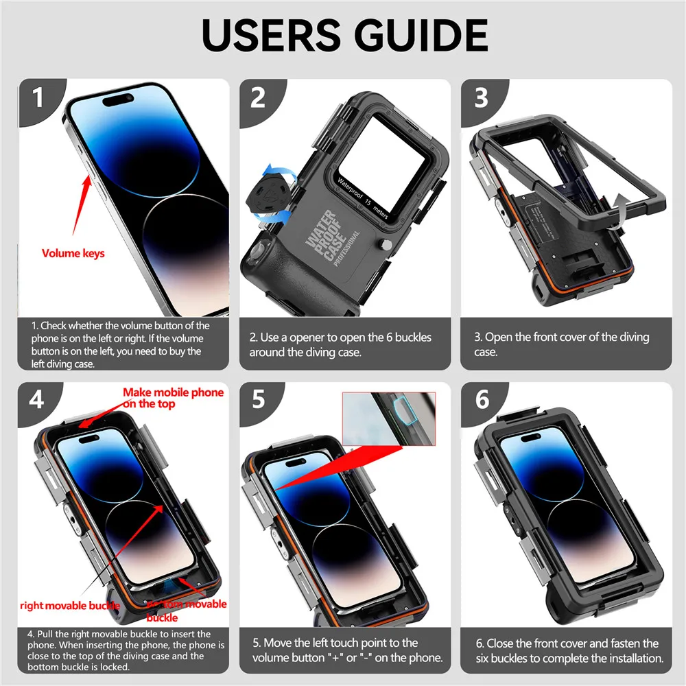 ShellBox Box For iPhone 16 Pro Max 16E 15 14 13 12 Waterproof Case IP68 Standard Professional Diving Photography Phone Cases