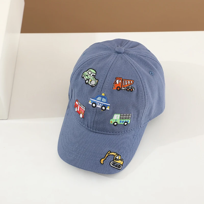 Children 's Sports Hats School Baby Boys Baseball 2025 Summer Embroidered Vehicles Outdoor Kids Caps for 2-8Years Adjustable