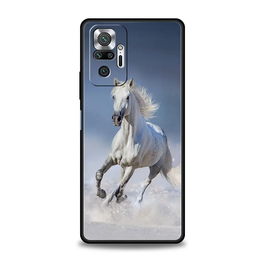 Elegant Animal Horse Black Phone Case