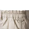 2024 New Summer Men High Quality Casual Business Social Elastic Waist 100% Cotton Solid Shorts 5