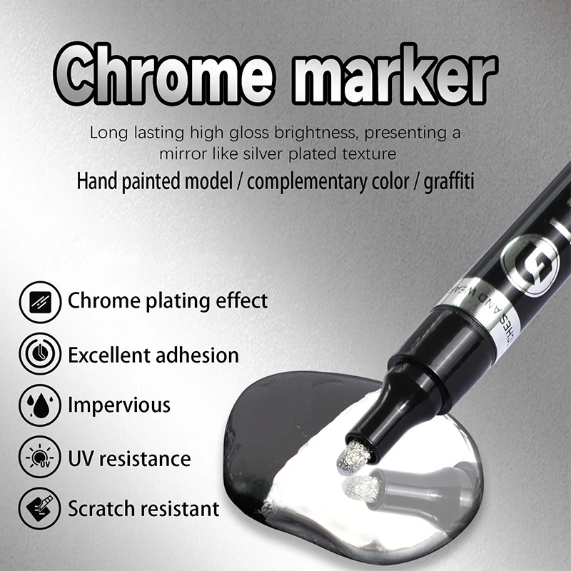 4 Colors Liquid Mirror Chrome Marker Pen Gold Red Gold Copper Gold