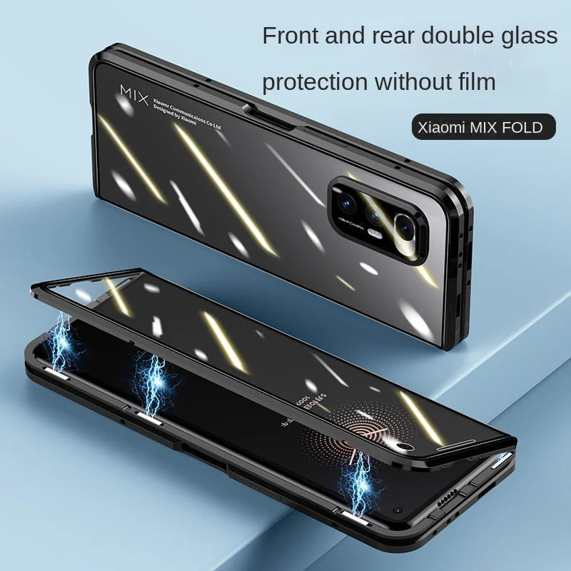 

For Mi Mix Fold Case Double-Sided Double sided glass Magnetic All-Inclusive Lens Personalized Ultra-Thin Protective Case