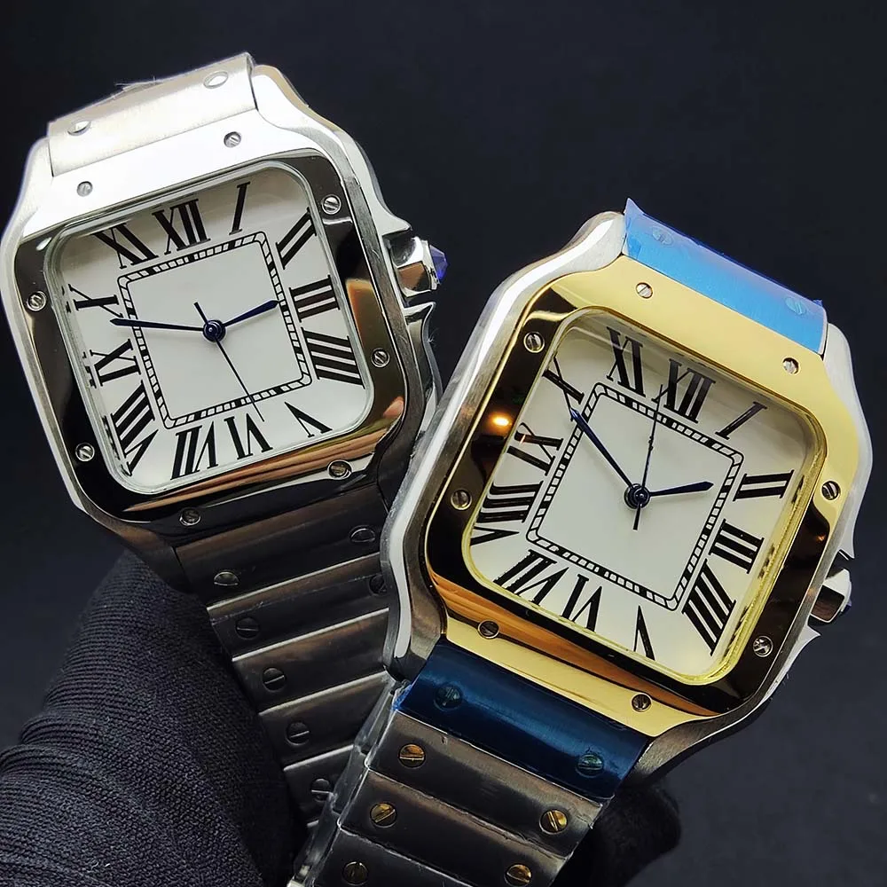 

NH35 Case Square Case Man's men's watch Folding Buckle Roma Dial stainless steel Mechanical Wristwatches NH35 movement