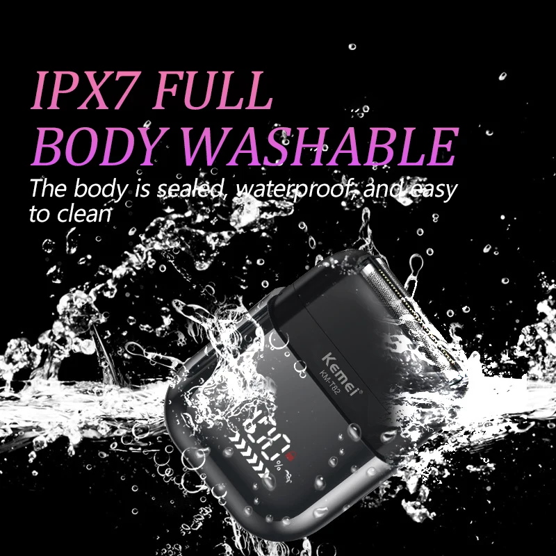 Kemei Electric Shaver Mini Portable Shaver Electric Razor Men USB Rechargeable Waterproof Travel Office km-t20