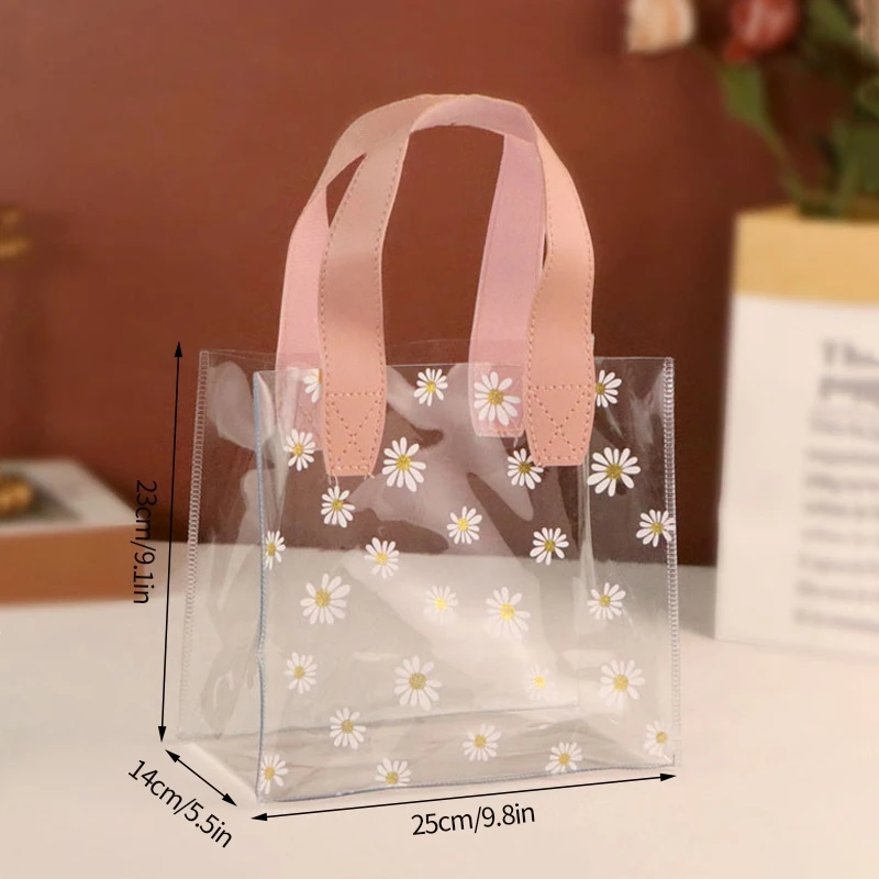 1PC Transparent Pvc Gift Tote Packaging Bag Clear Daisy Plastic Handbag  Candy Gift Box Wedding Favor Party Supplies Cosmetic Bag - AliExpress