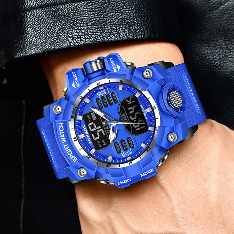 LIGE Quartz Men Watch Fashion Military Sports Digital Watches For Men Fashion Waterproof LED Display Watch Men Relogio Masculino