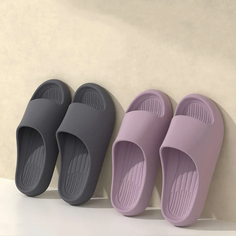 Big Size 50 51 New Summer Women's Slippers Men's Bathroom Flip Flops Concise Solid Color Shoes Home Non Slip Flats Beach Sandals 4