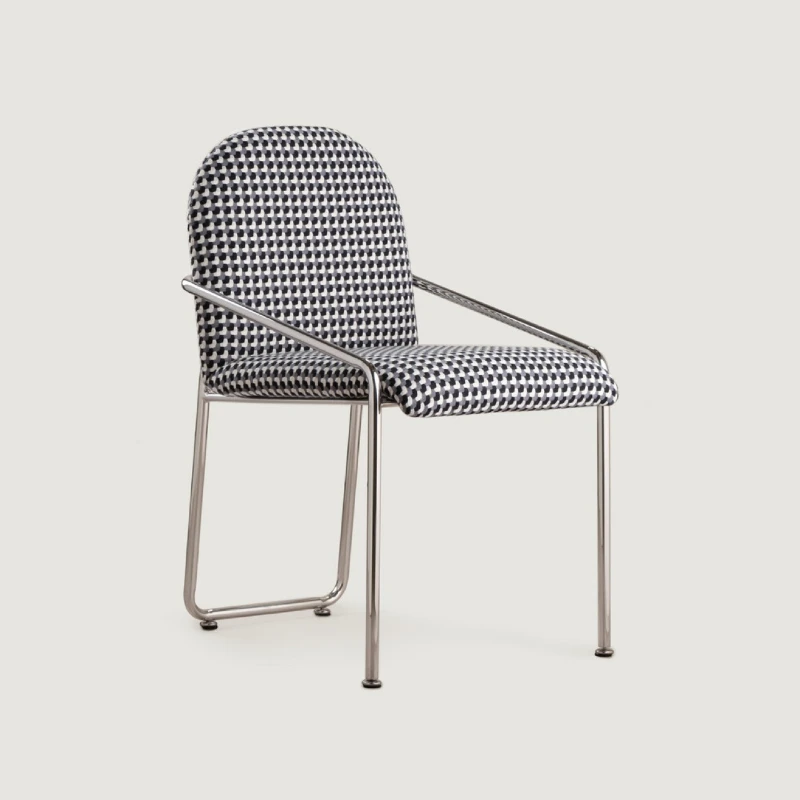 

TLL Metal Leg Chair Internet Celebrity Ins Fabric Household Desk Chair Light Luxury Dining Chair