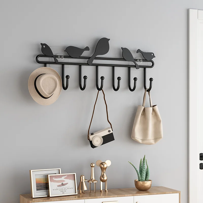 

Self Coat Wall Hanger Hanging Bathroom Kitchen Bird For Holder Racks Iron Door Squirrel Pattern Storage Hooks Adhesive Cat