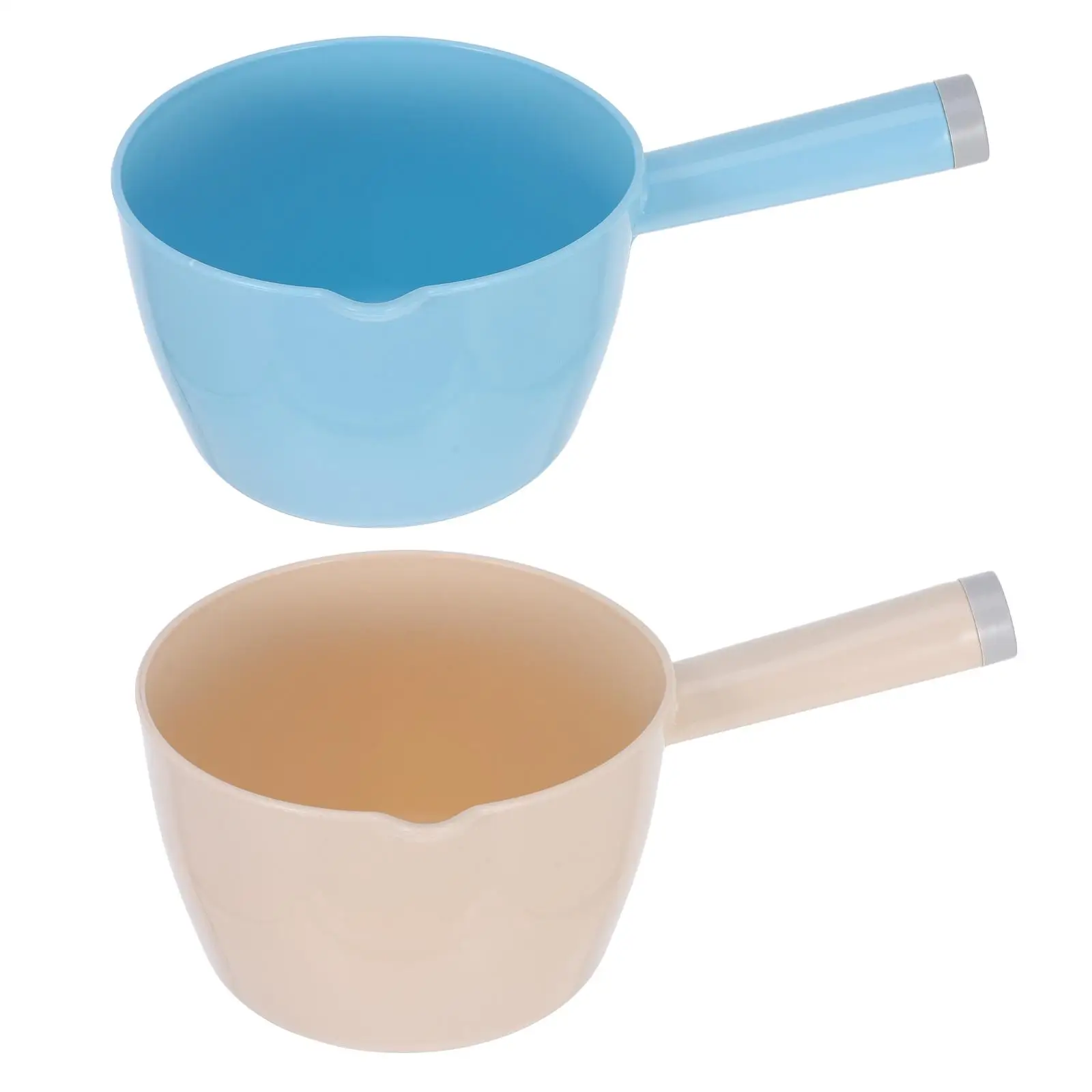 2 Pcs Water Scoop Ladle Plastic Home Kitchen Japanese Style Blue Small Beige PP Large Capacity For Flower Vegetable