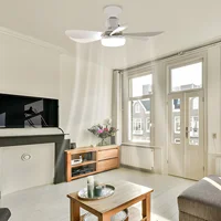 LED 40W Socket Ceiling Fan with Light, 20.5in Screw Ceiling Fans with Lights with Remote, For Bedroom/Garage/Kitchen 2