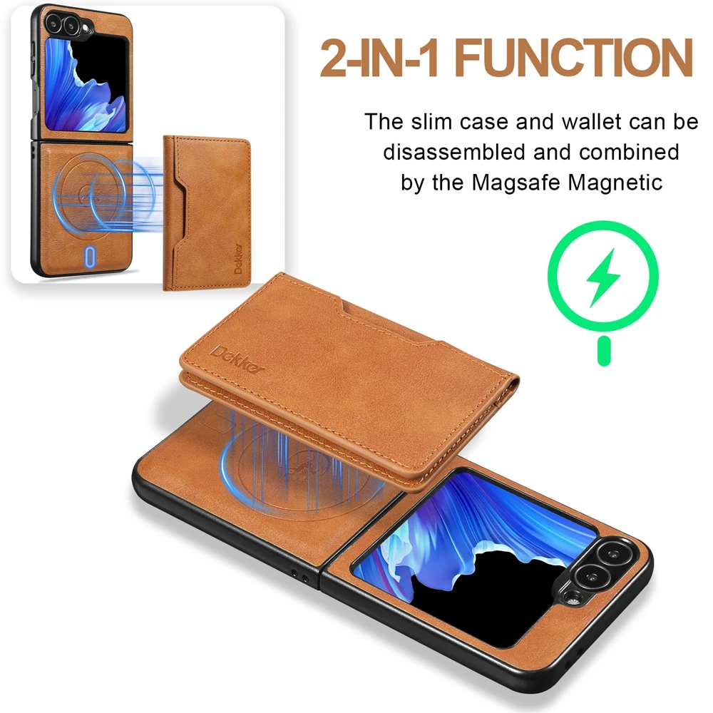 Premium 2-in-1 Detachable Leather Wallet Phone Case with Card Slots and Wireless Charging Compatibility