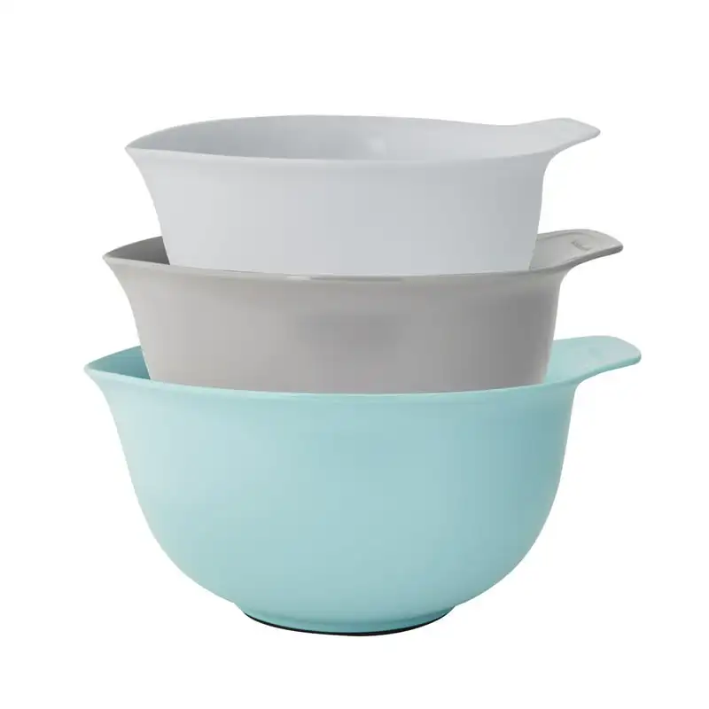 

of 3 Mixing Bowls in Aqua, Gray and White