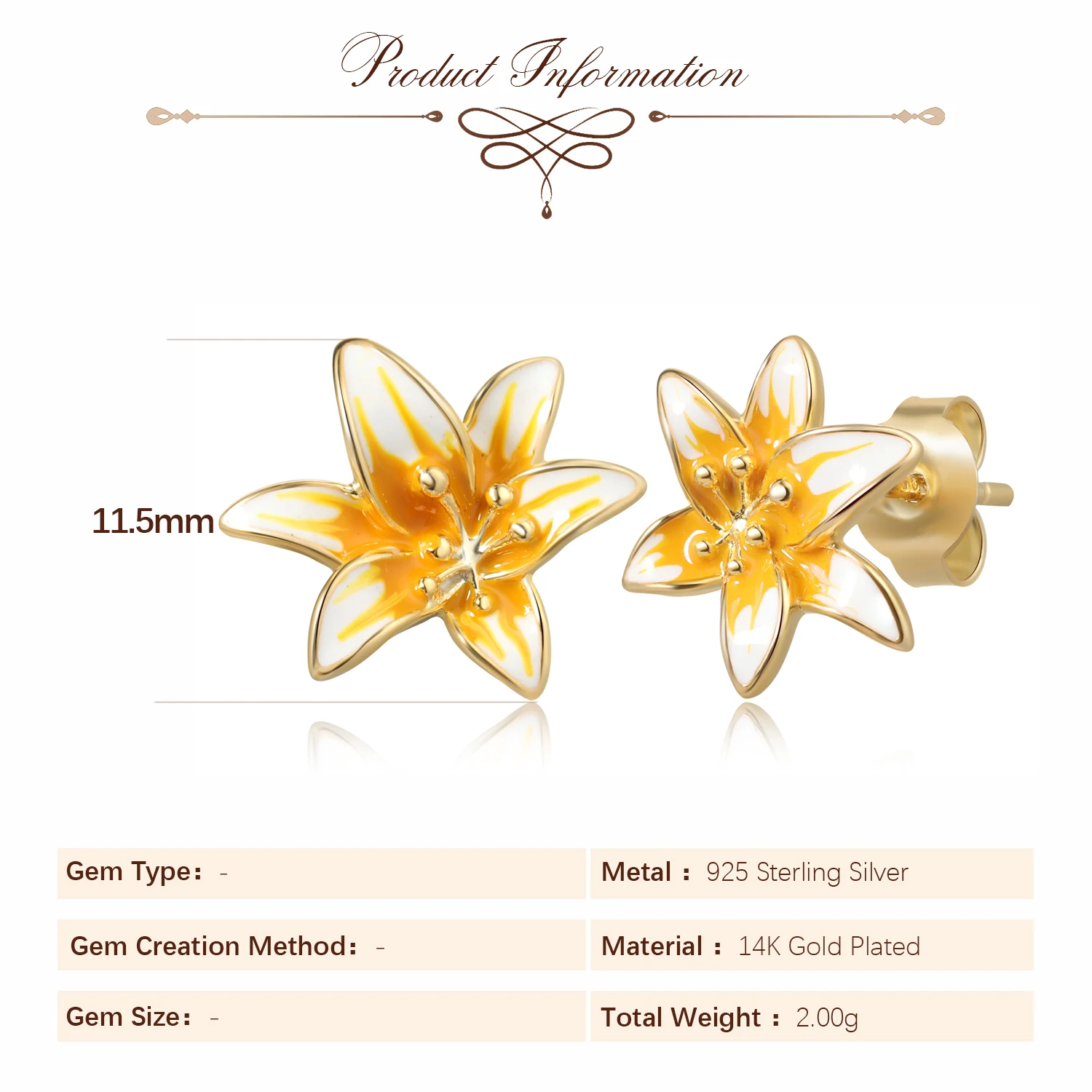 Orecchini A Fiore In Argento 925 Placcato Oro 14K: Donna, Con Perle E Zirconi, Ipoallergenici In Elegante Scatola Regalo