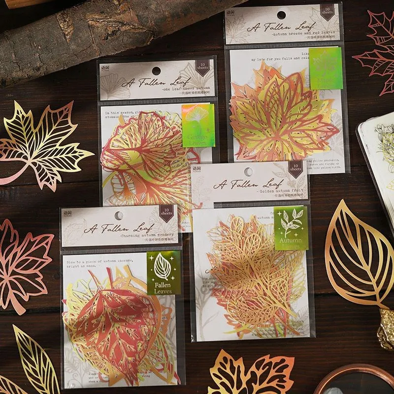 

10 Pcs Cutout Lace Scrapbook Paper Leaves Cutout Decorative Paper DIY Craft Paper Stationery For Junk Journal Scrapbook Supplies