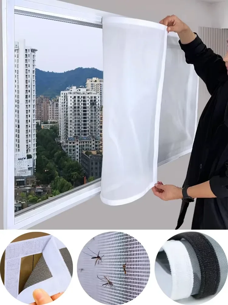 맞춤형 곤충 모기장 자가 접착식 모기 방지 창문 스크린 메쉬, 창문 스크린용 투명 유리섬유 티ulle