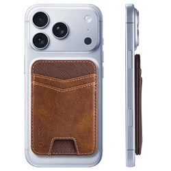 Premium Magnetic Leather Wallet with RFID Protection and Strong Magnet (Brown)