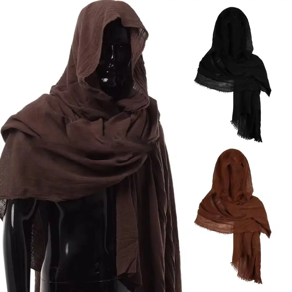 High Quality Men's Medieval Pirate Retro Hood Unisex Wrap Cloak Vintage Pirate Scarf Halloween DIY Cosplay Costumes
