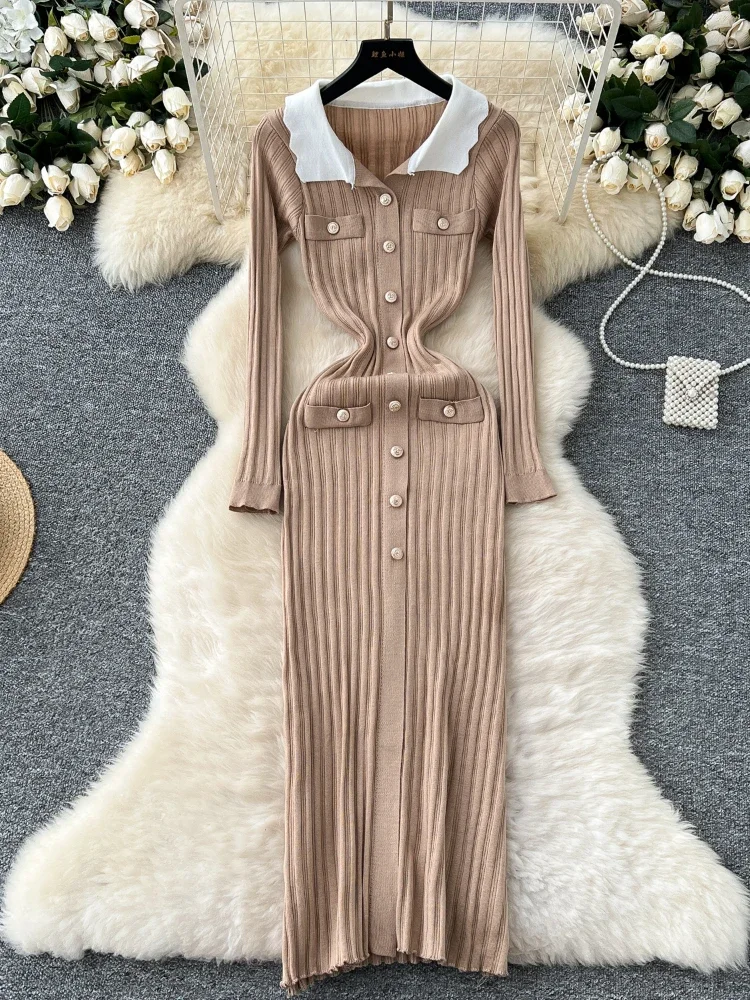navy blue dress for baby girl Taupe Bodycon Midi Dress - All Dresses main image 1