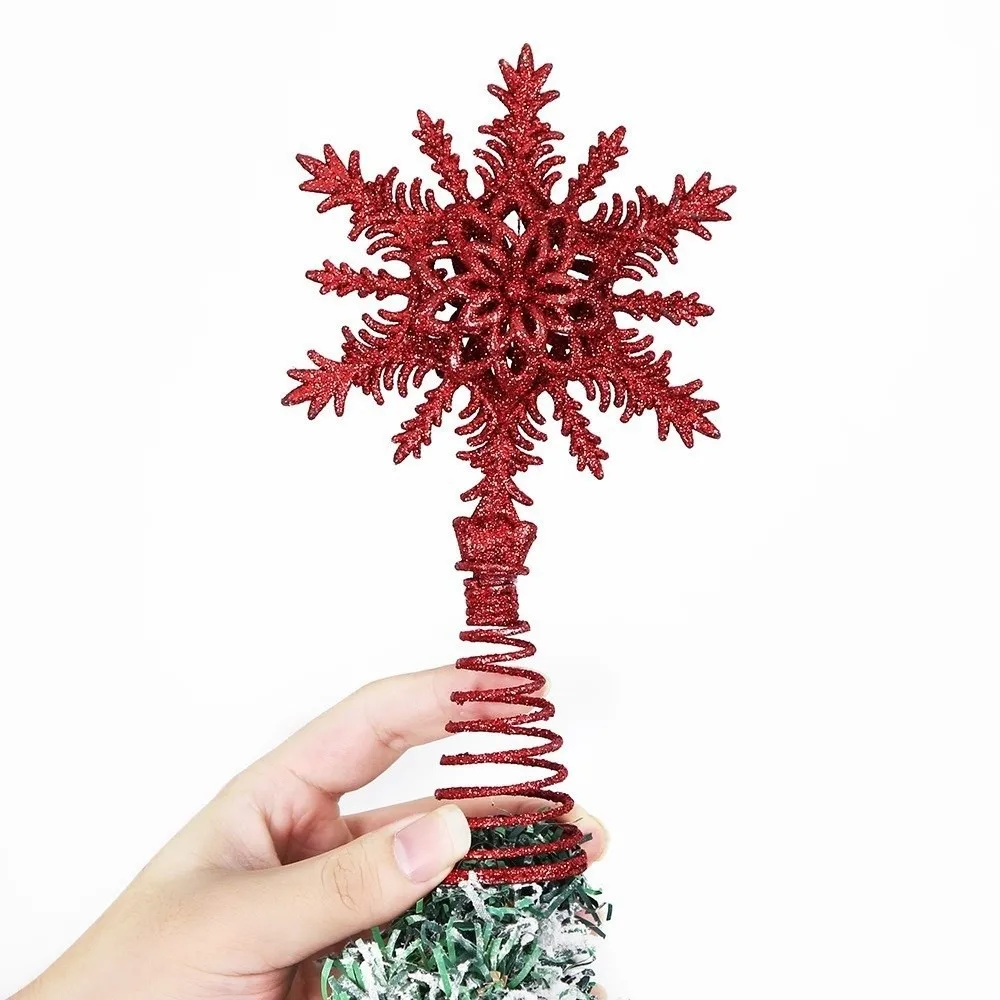 Gold Silver Ironwork Snowflake Christmas Tree Toppers Ornament