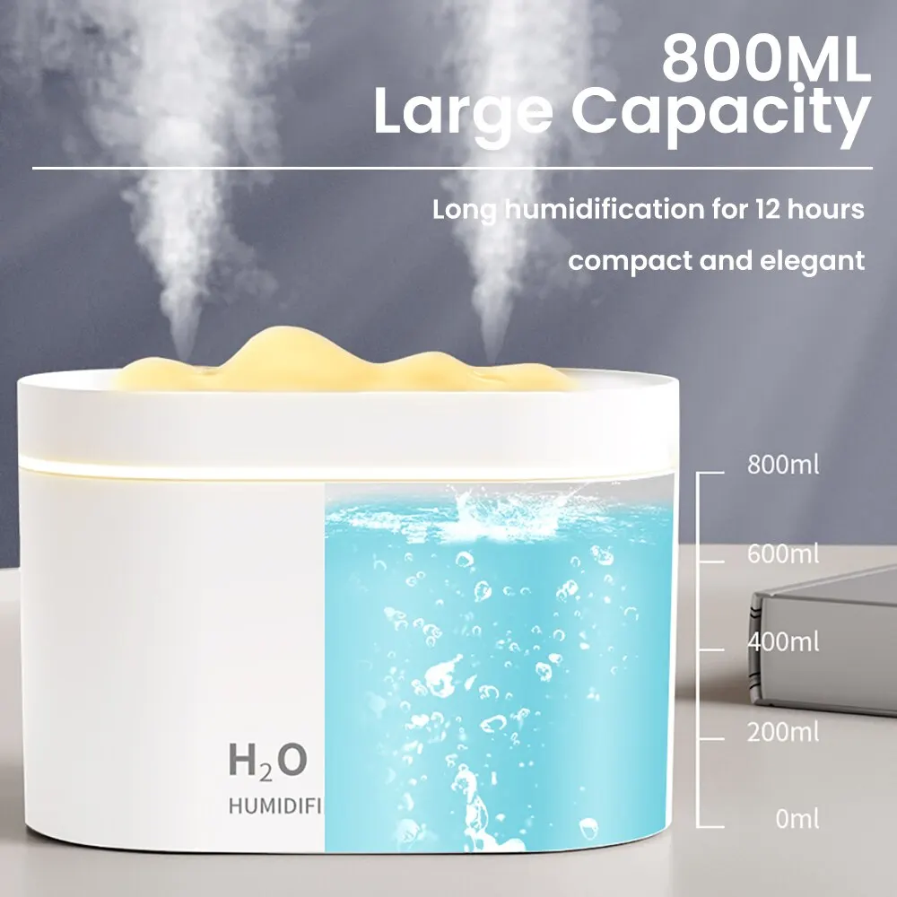 New Snow Mountain Dark Fragrance Double Spray Large Capacity Humidifier Silent Air Spray Humidifier Fit For Auto Home Office