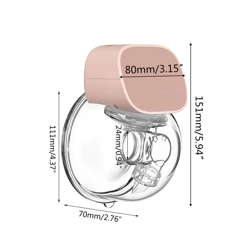 Electric Breast Pump Silent Wearable Automatic Milker USB Rechargable Hands-Free