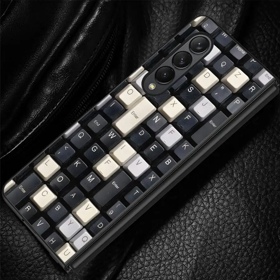 Innovative Foldable Phone Case with Keyboard and Artistic Design
