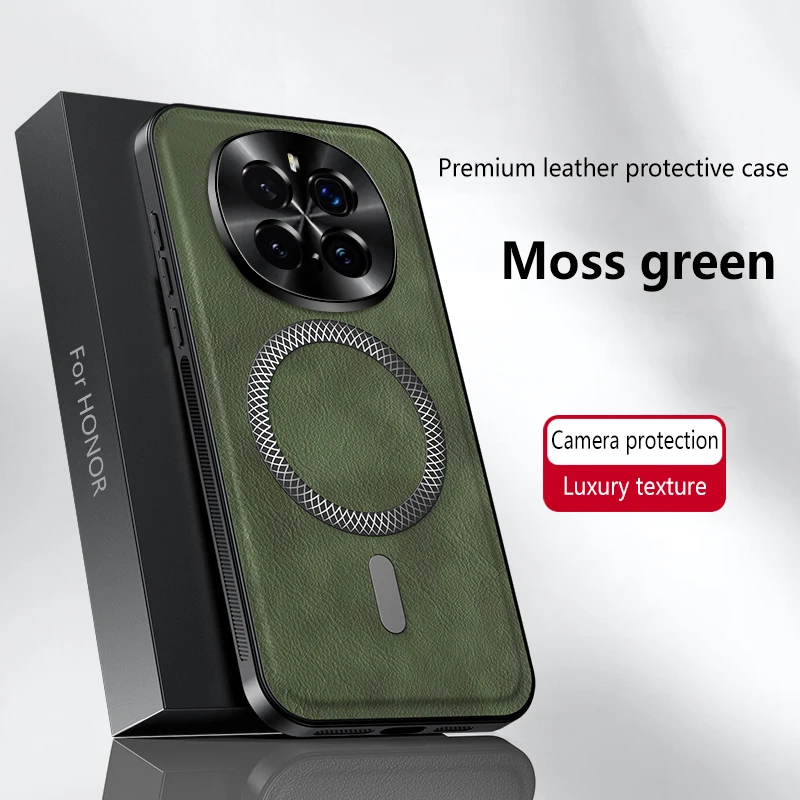 Magnetic Leather Shockproof Case with Mag-Safe and Metal Camera Protector