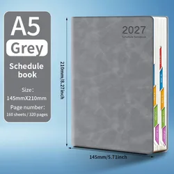 Compact A5 Yearly Planner with Monthly & Weekly Pages for Enhanced Productivity (Grey)