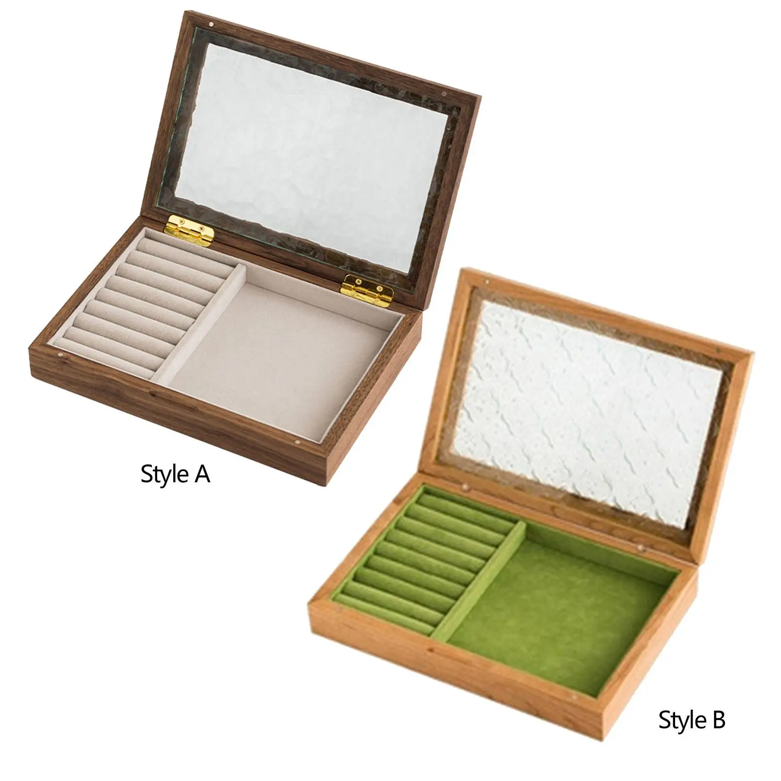 

Jewelry Box Organizer Treasure Chest Box for Women Watch Ring Tray Holder Jewelry Storage for Rings Necklaces Ear Studs Earrings