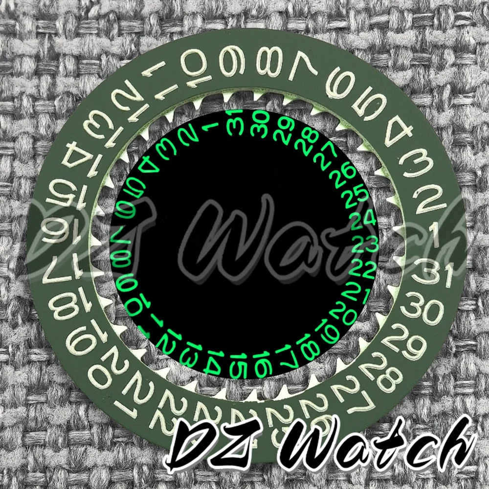 Luminous Green/Blue Date Wheel Dial for Automatic Movement Watches