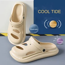

Summer Slippers Men Women Indoor Eva Cool Soft Bottom Sandals Trend Unisex Slides Light Weight Beach Shoes Slippers Home