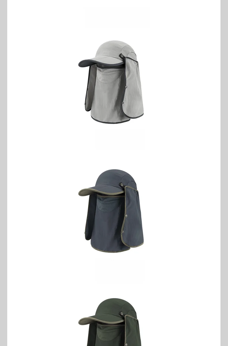 Nouveau chapeau d'extérieur à trois volets en bec de canard avec protection complète, protection solaire, protection du visage, casquette de baseball, anti-moustique_voghion.com