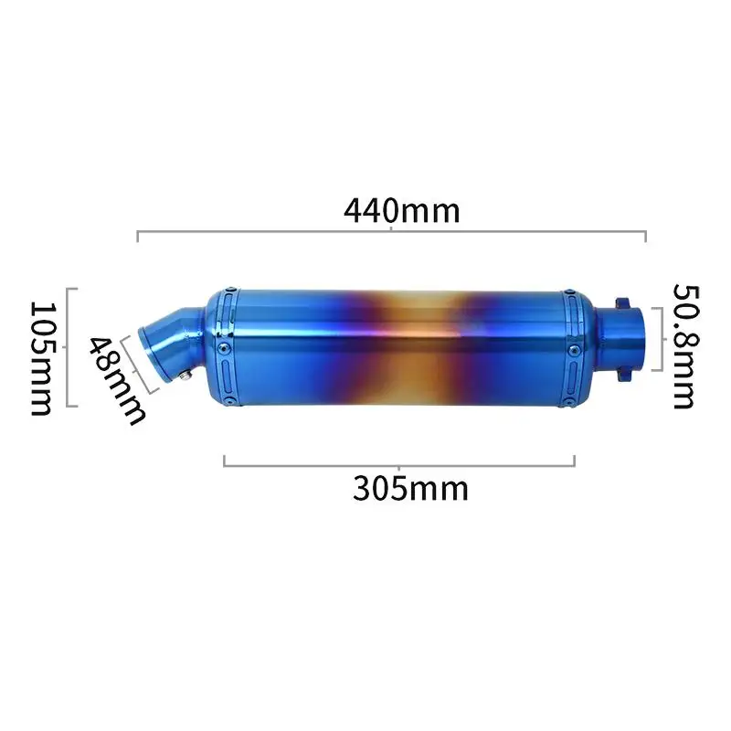 51MM Universal Motorcycle Exhaust Pipe Escape Muffler With Removable DB Killer Silencer For Dirt Street Bike Stainless Steel - Image 5