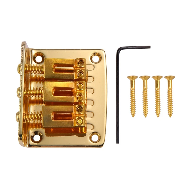 

20X Cigar Box Guitar Parts: 3-String Gold Top Loading Hard-Tail Adjustable Bridge Gold Color