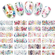 

12pcs/set Nail Art Sticker tropical plants leaves flamingo nail sticker nail sticker