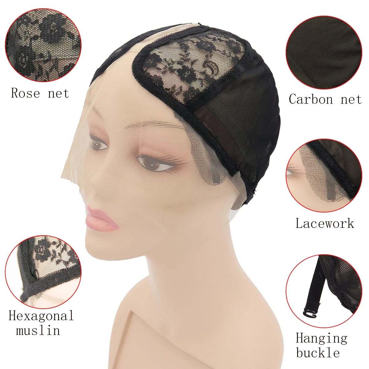 Wig Caps for Making Wigs Full hd Lace Wig Weaving Cap Mesh Base Machine Made Stretchy Net Medium with Adjustable Strap
