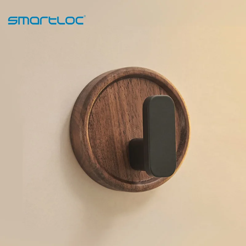 Крючок smartloc из орехового дерева, Вешалка из Букового дерева для ванной комнаты, крючки для одежды, подвесной органайзер для хранения, аксессуары