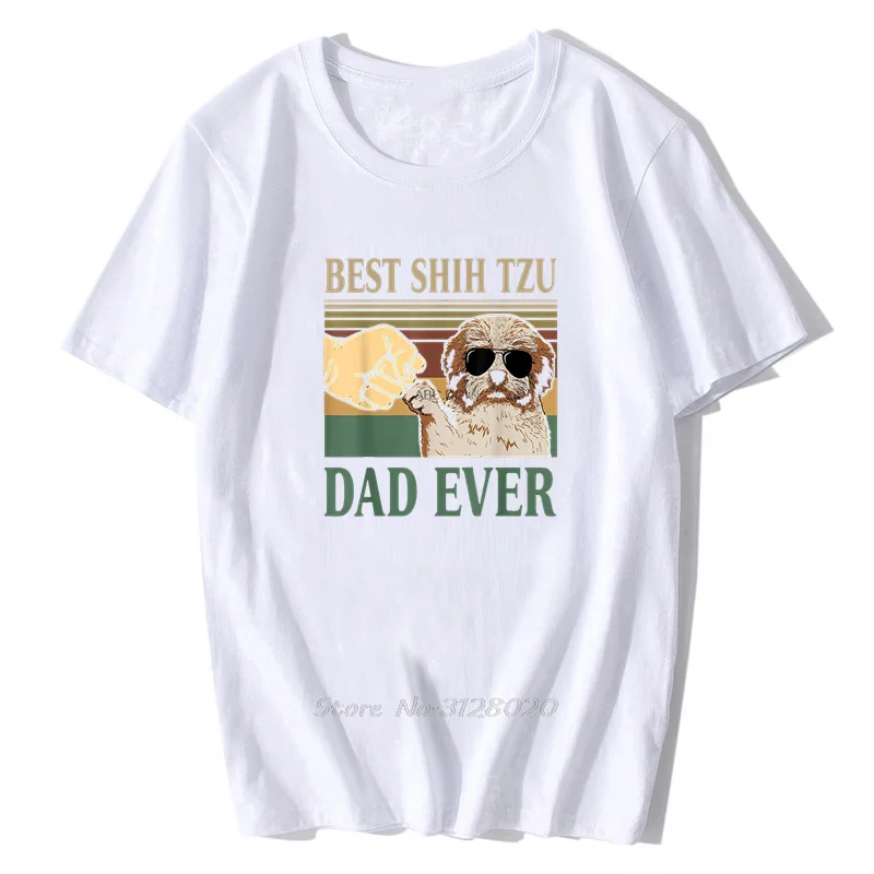 Vintage Beste Shih Tzu Papa Immer Hund T-Shirt Männer Baumwolle T-shirt Lustige T-shirts Streetwear Harajuku – Detail 7