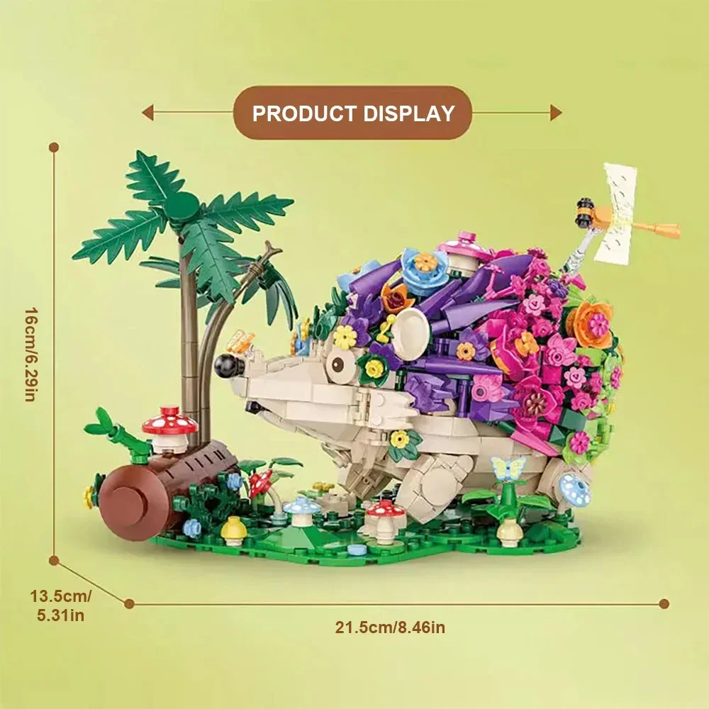 Flowers Hedgehog Building Blocks Kits Children Creative Insects Mushroom Animal Model Diy Bricks Assembly Puzzle Toys for Kids
