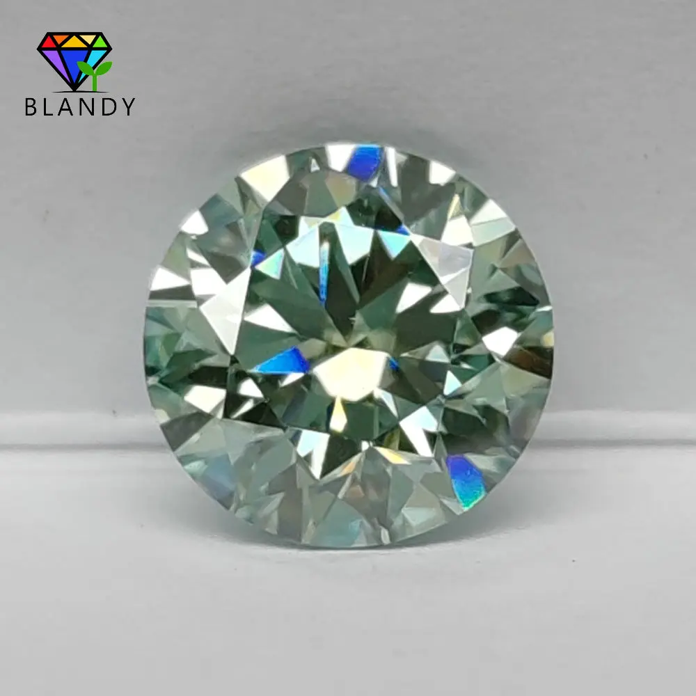 Multicolor Round Cut Moissanite Gemstone with GRA Certification