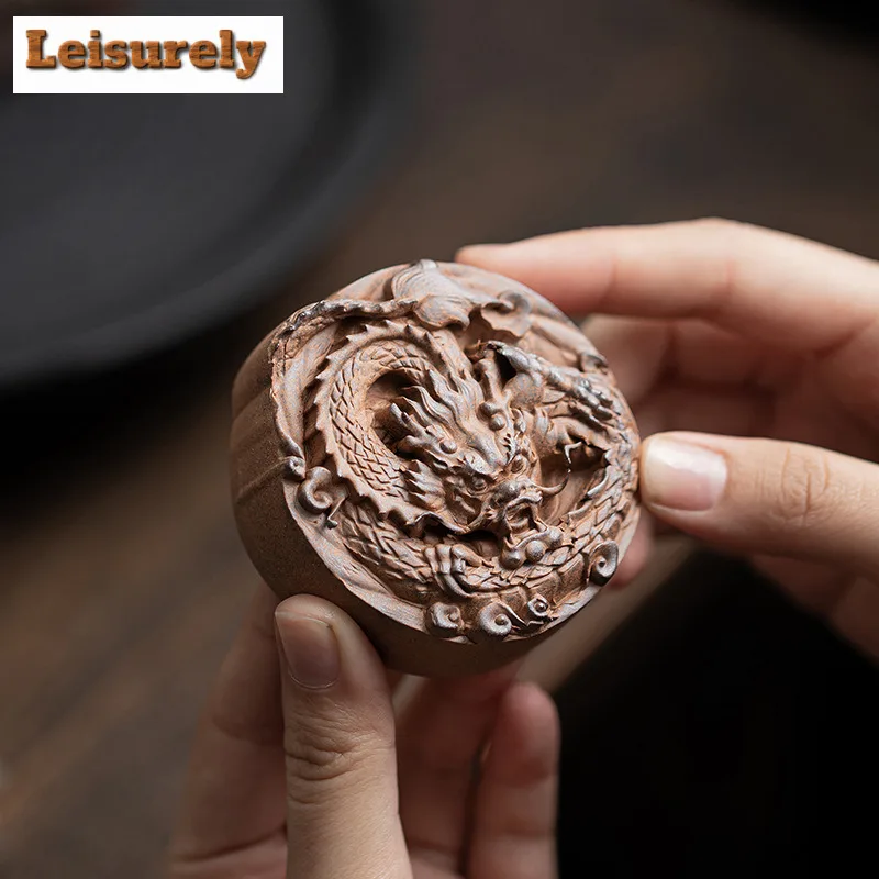 Old Rock Mud Auspicious Dragon Teapot Cover Holder Japanese Cover Frame Lid Bracket Zisha Pot Lid Shelf Tea Services Decoration