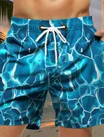 Men's Board Shorts Swim Shorts Swim Trunks Drawstring Color Block Graphic 3D Printed Quick Dry Short Casual Holiday Hawaiian 1