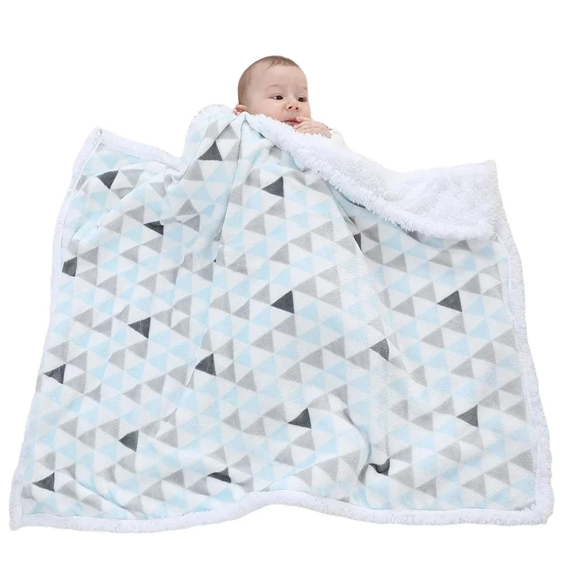 Baby Blankets New Thick Double Layer Soft Fleece Infant Swaddle Envelope Wrap For Newborn Baby Boys Girls Bedding Blanket Quilt 4